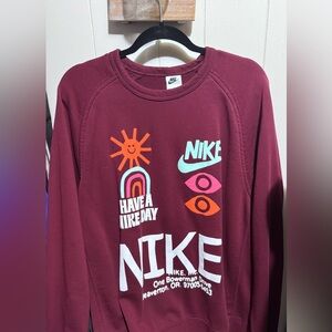 Nike Maroon style sweat shirt. Neon colors